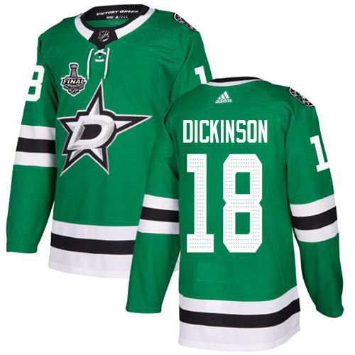Adidas Men Dallas Stars #18 Jason Dickinson Green Home Authentic 2020 Stanley Cup Final Stitched NHL Jersey->dallas stars->NHL Jersey